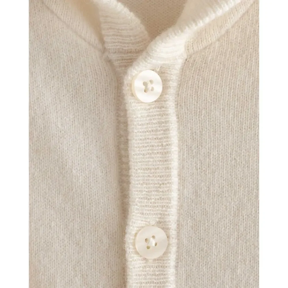 NWT Quince Washable Baby Cashmere Hooded Cardigan Ivory 9-12m